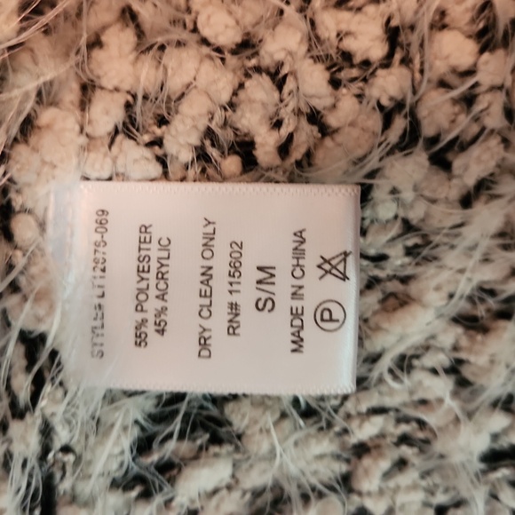 Lush black and gray shaggy knit open front cardigan - Picture 9 of 10